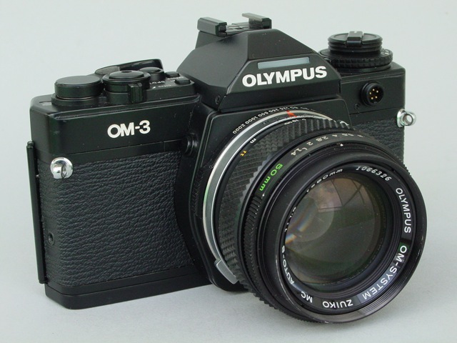 Olympus OM-3 mit mechanischen Verschluss (Foto: Harald Schwarzer)